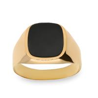 Sello de oro para hombre estampado onix