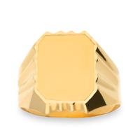 Sello de oro para hombre rectangular mate brillo bisel lapidado