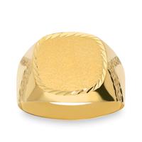 Sello de oro para hombre cuadrado mate brillo dibujo en v