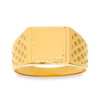 Sello de oro para hombre rectangular mate brillo dibujo lapidado