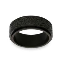 anillo hombre acero negro antiestres talla 22