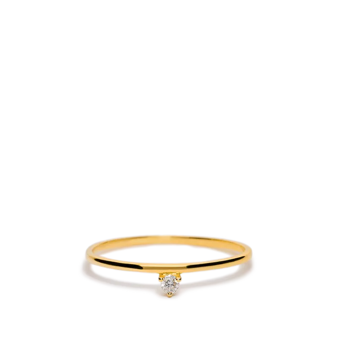 Anillo diamante natural oro 18 quilates