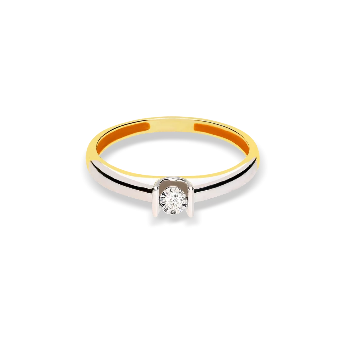Anillo diamante natural oro 18 quilates