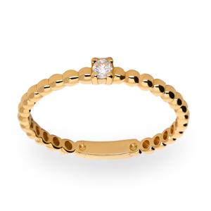 Sortija diamante natural blanco small inclusions 2 0,04 kt. 4 garras bolitas medida 2 3BRSSR86A5301N14