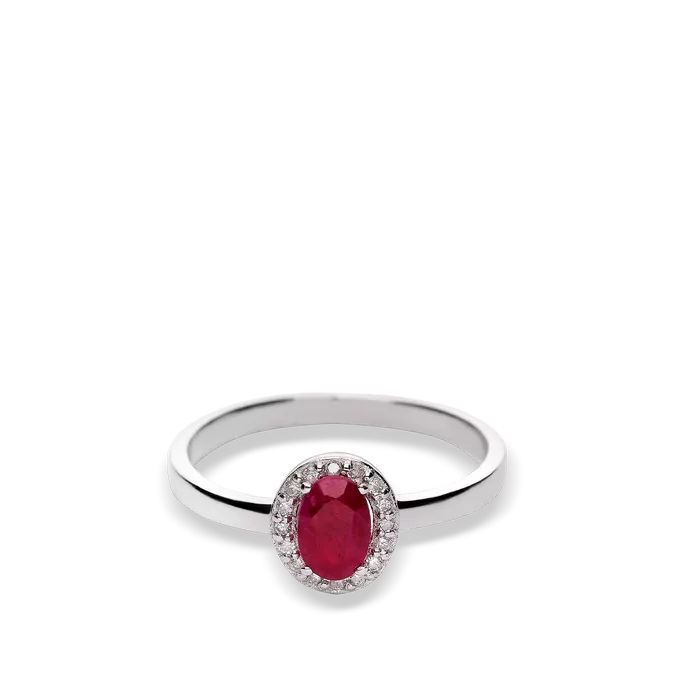 Anillo diamante natural oro 18 quilates RANI RUBY