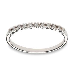 Sortija de Oro Blanco Cinquillo con 11 Diamantes Naturales H.SI-2 (Blanco Small Inclusions 2) de 0,07 Kt. Calibre 01,9 mm. 8BRSSR07X1140N13