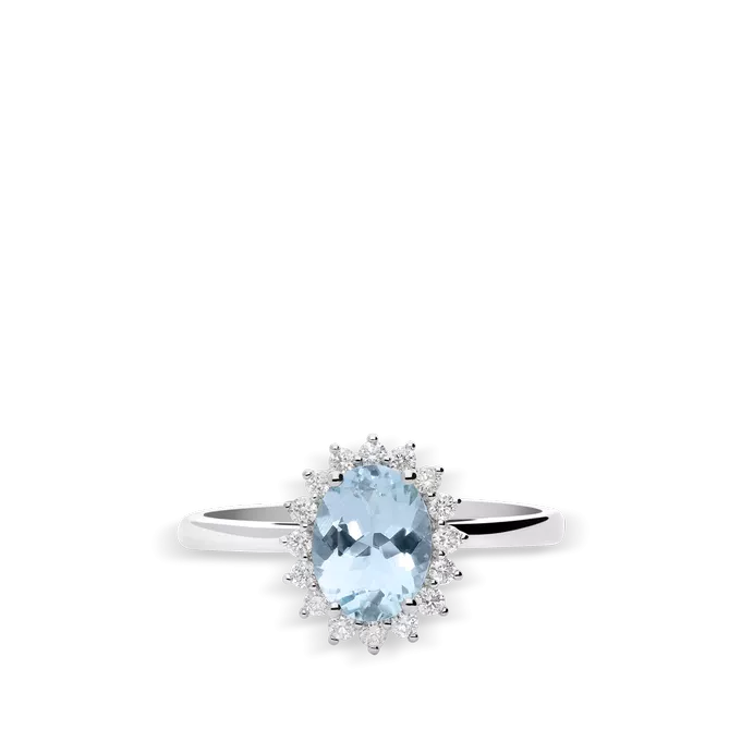 Anillo diamante natural oro 18 quilates IMPERIAL AQUAMARINE