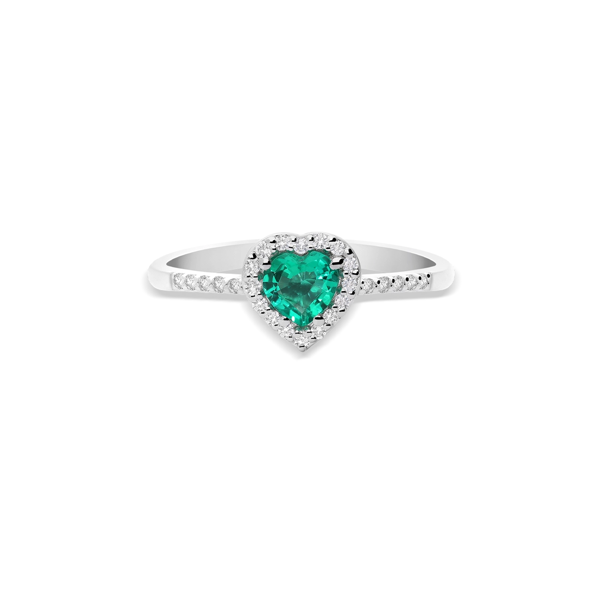 Anillo diamante natural 0.13 ct. oro 18 quilates LOVE EMERALD