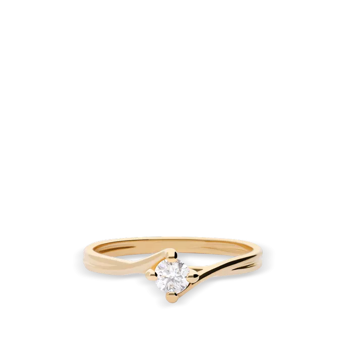 Anillo diamante natural 0.20 ct. oro 18 quilates SWIRL