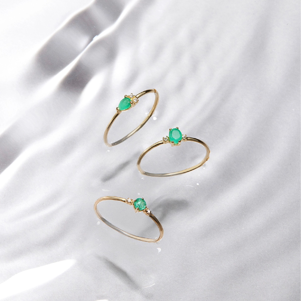 Anillo diamante natural oro 18 quilates RAINFOREST