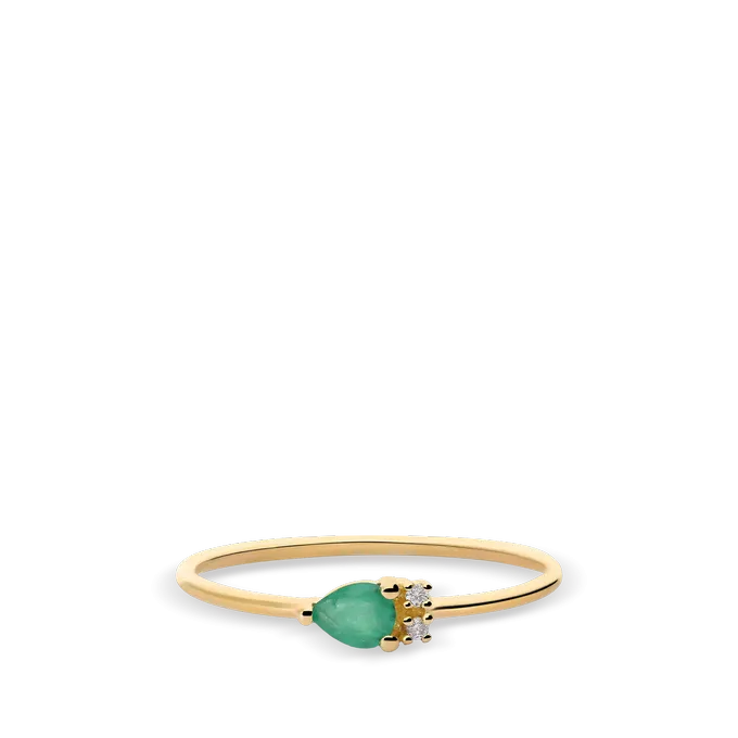 Anillo diamante natural oro 18 quilates RAINFOREST