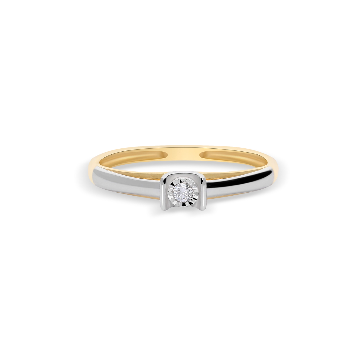 Anillo diamante natural 0.03 ct. oro 18 quilates