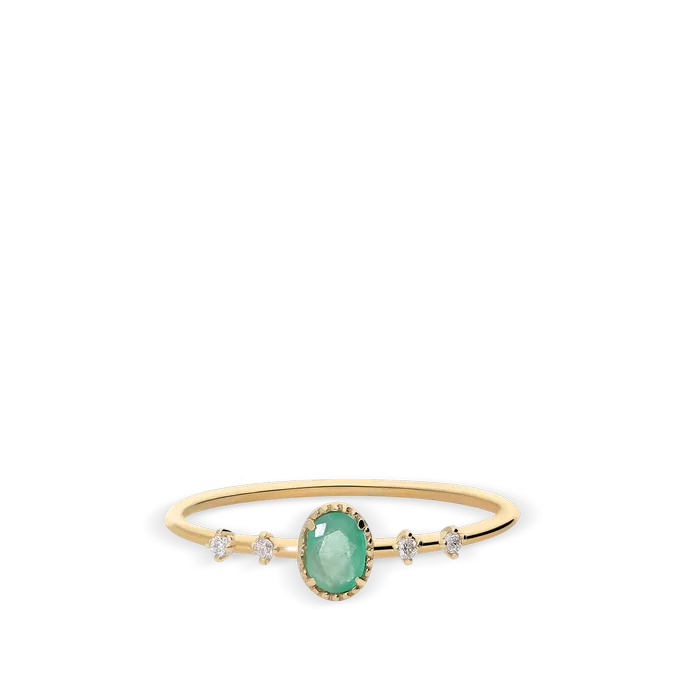 Anillo diamante natural oro 18 quilates RAINFOREST