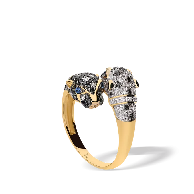 18k gold diamond ring SNOW LEOPARD