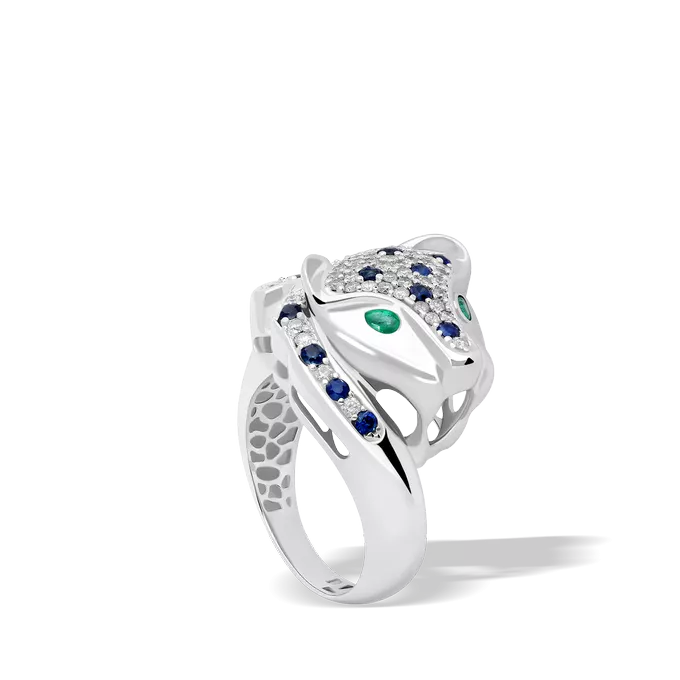 Anillo diamante natural 0.86 ct. oro 18 quilates ARCTIC LEOPARD