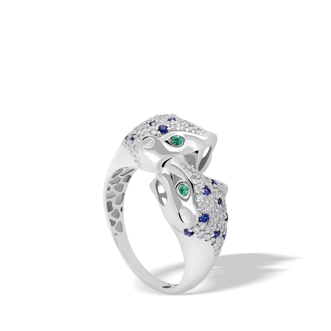 Anillo diamante natural 0.50 ct. oro 18 quilates ARCTIC LEOPARD