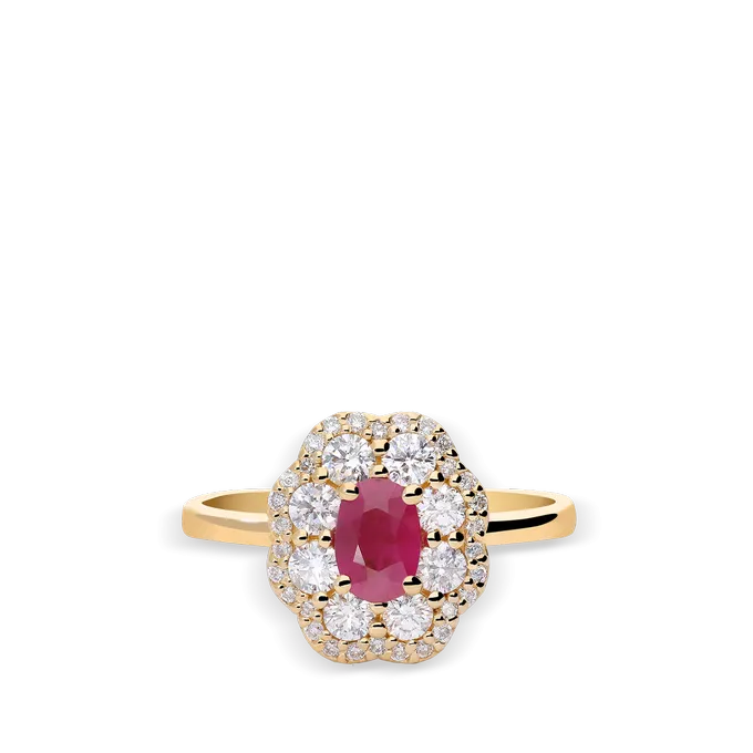 Anillo diamante natural 0.63 ct. oro 18 quilates JAIPUR FLAMMIA