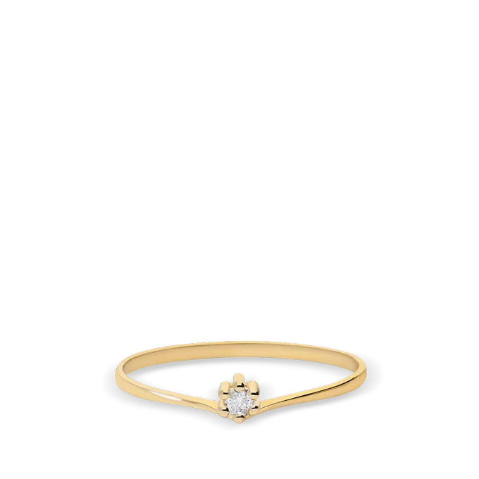 Anillo diamante natural 0.03 ct. oro 18 quilates