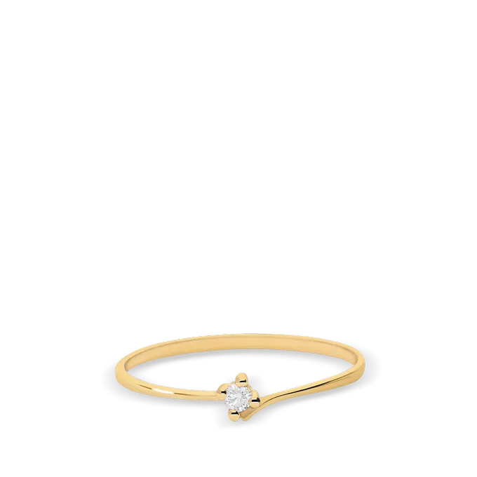 Anillo diamante natural 0.03 ct. oro 18 quilates