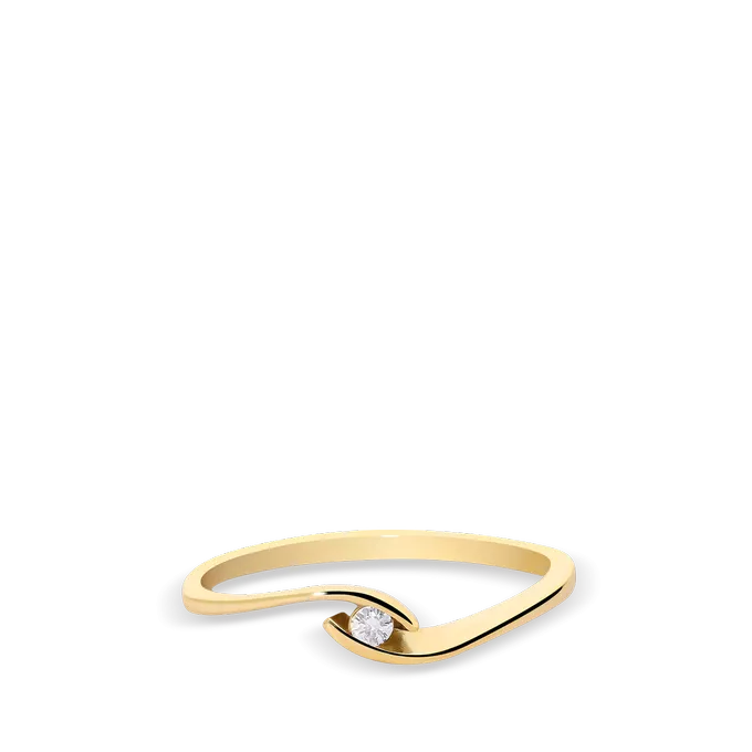Anillo diamante natural 0.03 ct. oro 18 quilates GRAVITY