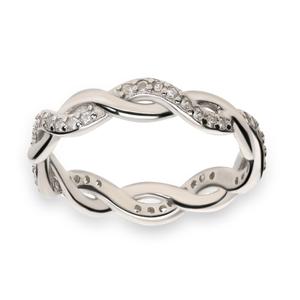 Sortija plata tipo alianza onda circonita grano onda lisa enlazado medida 3 113205-10