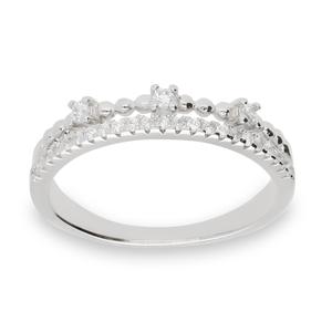 Sortija plata 2 hilo circonita aro bolitas 3 circonita garras intercalado medida 3 113299-16
