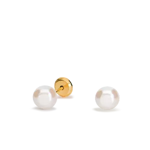 Pendiente bebé perla cultivada china center medida 4 - 04,5 mm. al aire casquilla lisa 02,5 cierre de tuerca con interior de polipropileno 17V04M