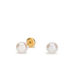 Pendiente bebé perla cultivada china center medida 5 - 05,5 mm. al aire casquilla lisa 02,5 cierre de tuerca con interior de polipropileno 17V05M