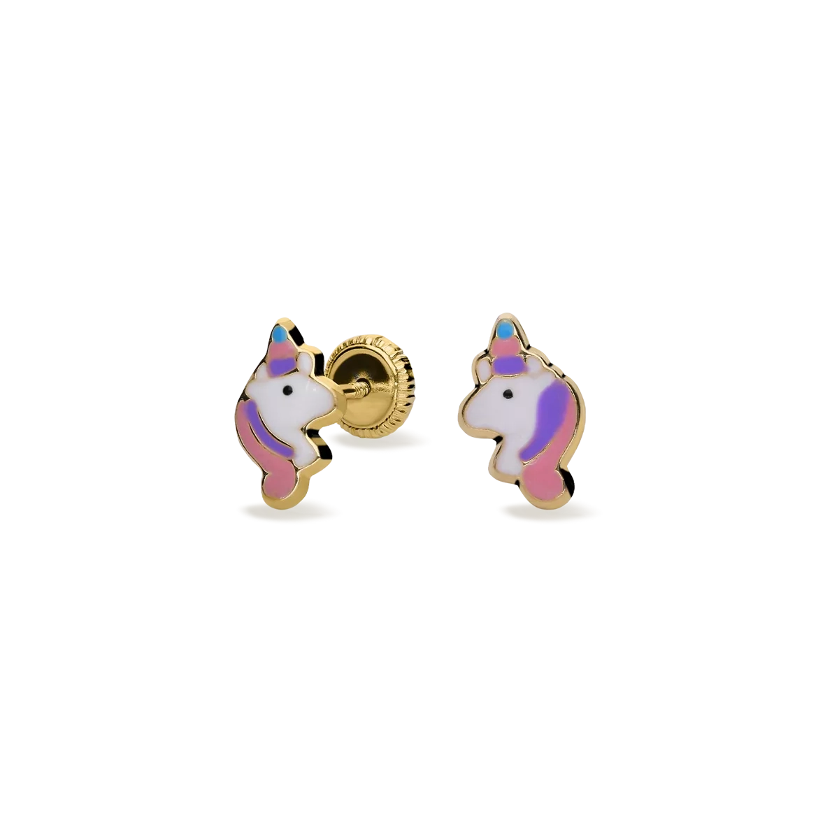 Pendiente bebe unicornio oro 18 quilates