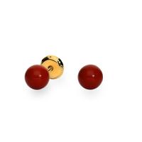 Pendientes coral oro 18 quilates 4mm