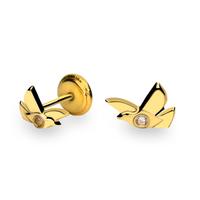 Pendientes para bebe palomas oro 18 quilates