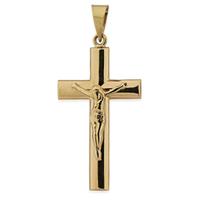 Cruz oro 18 quilates cristo palo plano 25mm