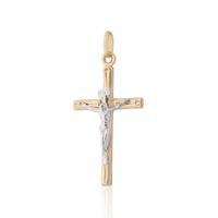 Cruz oro bicolor 18 quilates hombre cristo inri 28mm