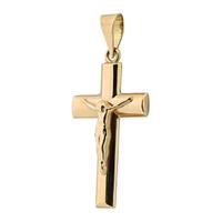 Cruz oro 18 quilates cristo palo plano 21mm