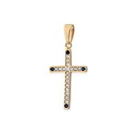 Cruz oro 18 quilates zafiros y circonitas 20mm
