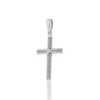 Cruz oro blanco 18 quilates circonitas 21mm