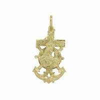 Cruz del mar para hombre con virgen del carmen oro 18 quilates 29mm