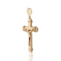 Cruz oro 18 quilates cristo palo plano 25mm