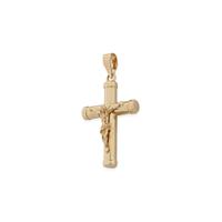 Cruz oro 18 quilates cristo palo redondo 22mm