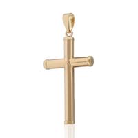 Cruz de oro 18 quilates y palo redondo liso 28 x 07mm