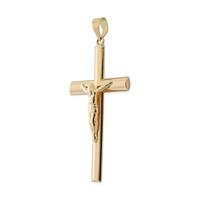 Cruz oro 18 quilates cristo palo plano 34mm