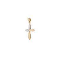 Cruz con diamante en oro bicolor 17mm
