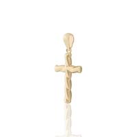 Cruz oro 18 quilates palo rizado 14mm
