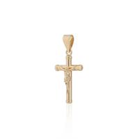 Cruz oro 18 quilates palo clasico con cristo 18mm