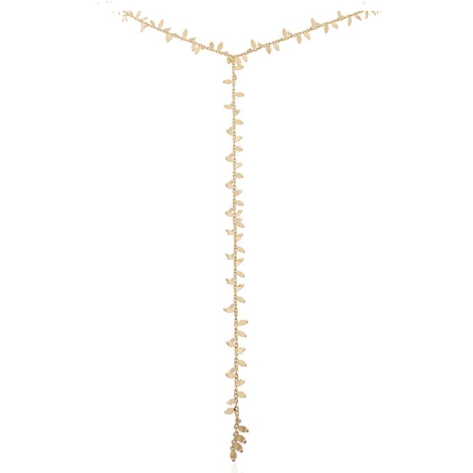 Gargantilla de Oro Tipo Mayra. Frente Colgante Largo 10 cm. Cadena Malla Forsat. Largo 40 - 44,50 cm. Cierre de Mosquet&oacute;n. 918SGA30CRN09A42