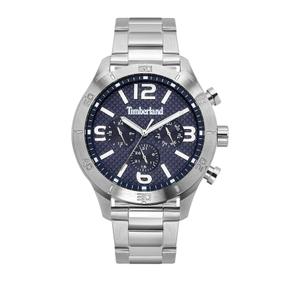 Reloj Multifunción Timberland para Caballero de Acero con Armis Mate-Brillo Calibre 24 mm. Esfera Azul con Números Árabes-Palos y Bisel Deportivo. Sumergible 50m. Caja 49mm 15358JS-03M