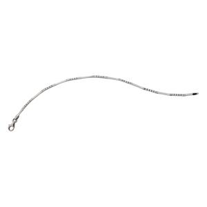Pulsera de Oro Blanco con Eslabones Lisos Tipo Hilera Lisos y con Circonitas. Largo 19 cm. Cierre de Mosquetón. 1618SPU0188BL19