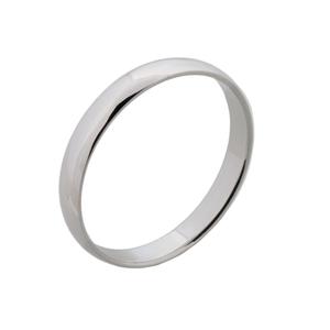 Alianza oro blanco media caña 3 mm. liso brillo 18AL3ML-BL34