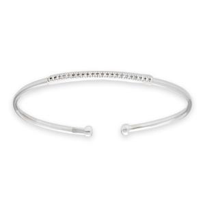 Pulsera oro blanco 23 diamante natural blanco small inclusions 2 0,12 kt. garras tubo hueco flexible redondo liso 62 x 52 x 01,5 1BRSPU90W7456B12