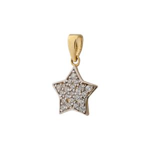 Colgante bicolor forma estrella con circonita grano, calibre 11.0mm  38U71